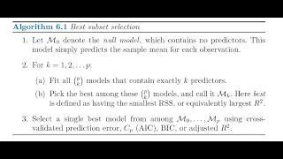034 - Statistical Learning - Best Subset Selection