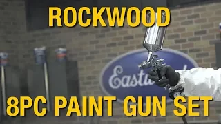 Perfect Beginner Set to Tackle Any Job! Rockwood 8pc HVLP Paint Gun Set! Eastwood