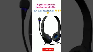 Digitek Wired Stereo Headphones with Mic |
