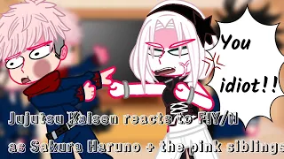 Jujutsu Kaisen reacts to F!Y/N as Sakura Haruno + pink siblings with sound