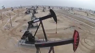 Aerial view of Kern River Oil Field in California