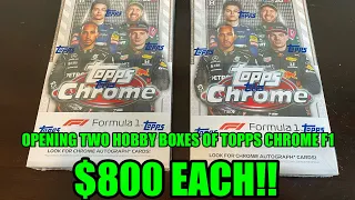 Almost $2000 BREAK! OPENING TWO HOBBY BOXES OF THE BRAND NEW 2021-22 TOPPS CHROME F1!