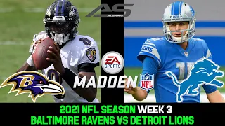 NFL 2021 Season - Week 3 - Baltimore Ravens vs Detroit Lions- 4K - AllSportsStation