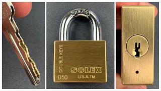[816] “Double Key” Solex D50 Padlock Picked and Raked