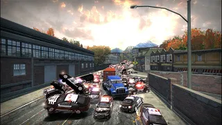 Semi Truck Vs Million of Cops Went Wrong - NFS Most Wanted 2005