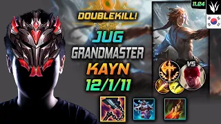 GrandMaster Kayn Jungle vs Lee Sin - 천상계 정글 케인 선혈 정복자 - LOL KR 11.24