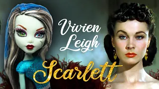 I MADE A STUNNING VIVIEN LEIGH AS SCARLETT O'HARA DOLL / Monster High Doll Repaint by Poppen Atelier