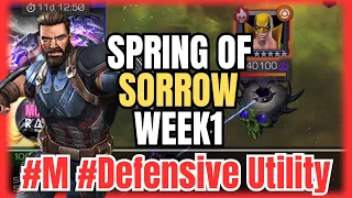 Mcoc Cap IW Vs Iron Fist | Spring of sorrow week 1 #medium #Defensiveutility objective competition