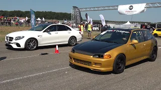 1050HP Honda Civic VTEC Turbo AWD vs 1000HP Mercedes-AMG E63 S 4Matic GAD MOTORS