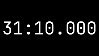 Countdown timer 31 minutes, 10 seconds [31:10.000] - White on black with milliseconds