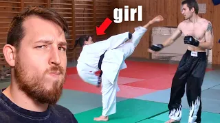 Black Belt Girl vs Untrained Guy