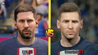 FIFA 23 VS eFOOTBALL 23 PSG Player Faces Comparison