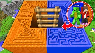 JJ and Mikey Found SECRET LADDER in A TALLEST MAZE in Minecraft (Maizen Mizen Mazien JJ Mikey)