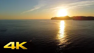Mallorca Sunset from above with Calming Waves Sounds and Drone Footage
