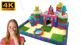 DIY_How To Build Castle Mud Dog House From Magnetic Balls(Satisfying)very impressive