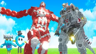 We Fought the Colossal Titan and MechaGodzilla in Animal Revolt Battle Simulator Multiplayer!