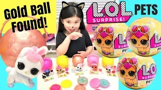 LOL Surprise PETS GOLD BALL found! Series 3 Fuzzy CRYSTAL BUNNY ultra rare glitterati find + weights