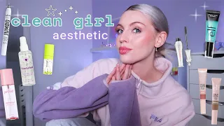 ✩˚₊🎧grwm -  preppy drugstore ‘clean girl’ makeup aesthetic, 🐻‍❄️˚₊✩