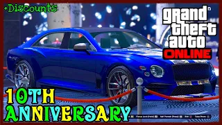 GTA 5 Online Weekly Update Today 4X MONEY And DISCOUNTS (10 YEAR ANNIVERSARY)