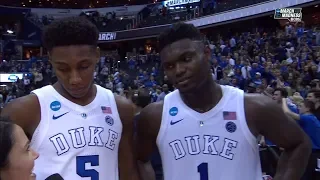 Zion Williamson, RJ Barrett & Tre Jones Postgame Interview | Virginia Tech vs Duke - March 29, 2019