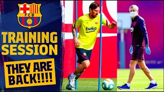 BARÇA IS BACK IN TRAINING.