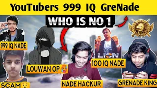 YouTubers 100 IQ Grenade Best Moment 🔥|| GoDTusharOP, LouWanGaming,LionXGaming,InsaneLion,GamoBoy