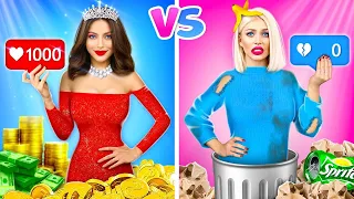 RUIM E RICA vs BRILHANTE E POBRE! Tipos de Meninas na Escola | Batalha Divertida por RATATA COOL