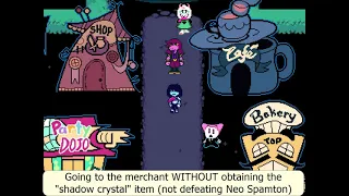 Merchant dialogues WITH AND WITHOUT Neo Spamtom Shadow Crystal - Deltarune Chapter 2