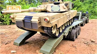 RC TANK Heng Long M1A2 Abrams TK6.1s + HG P806 Trailer(Full Ver) 헝롱 에이브람스 탱크 8륜 트레일러