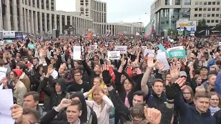 Митинг на проспекте Академика Сахарова 10 августа 2019