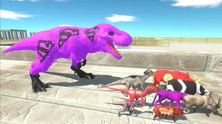 Escape from PURPLE SUPERMAN T-REX - Animal Revolt Battle Simulator