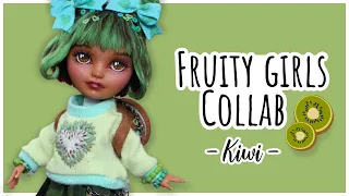 Kawaii kiwi doll repaint 🥝 Fruity Girls collab 🥝