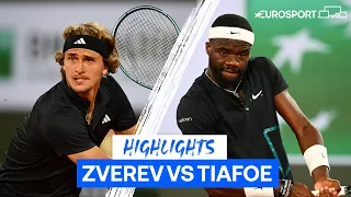 Alexander Zverev Edges Victory Over Tiafoe To Continue Roland-Garros Journey | Eurosport Tennis