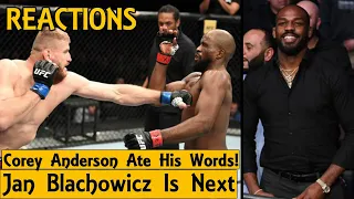 MMA Reacts to Jan Blachowicz KO Corey Anderson, Jon Jones Celebrates Corey's Loss - UFC Rio Rancho