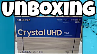 Unboxing Samsung 75 inches Crystal UHD SMART TV UA75TU7000G