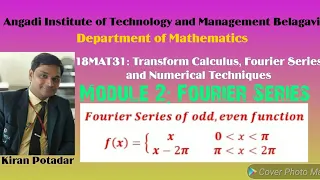 18MAT31: Fourier series of f(x)=[x and (x-2 π)  in (0, 2 π)