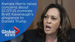 Kamala Harris expresses concerns about SCOTUS nominee Brett Kavanaugh's allegiance to Trump