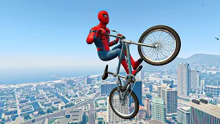 GTA V Spiderman BMX Stunts/Parkours (4K, Jumps, Fails, Euphoria Ragdolls) Ep.11