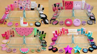 Pink Collection- Mixing Makeup Eyeshadow Into Slime ASMR