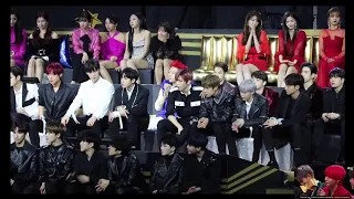 BTS Artist of the Year speech Reaction by Idols In MAMA 2018 HK (TWICE , SEVENTEEN , GOT7 etc)