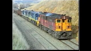 Alco streamliner diesel 4497 with "little" Alcos 48105, 48132 & 48159 - Dubbo oil - May 1994