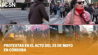 PROTESTAS en el ACTO del 25 de MAYO en CÓRDOBA: "SOY JUBILADA y NO LLEGO a FIN DE MES"