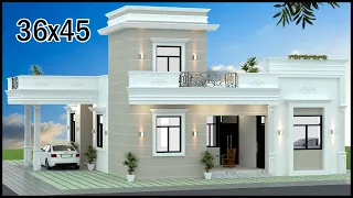 36x45 West Facing House Design, West Facing Classic Villa Design, Gopal Architecture