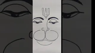 Quick simple and easy drawing of lord Hanuman face/ Hanumanji drawing for beginners/ Bajrangbali