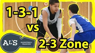 1-3-1 Basketball Offense vs 2-3 Zone Defense