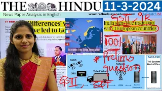 11-3-2024 | The Hindu Newspaper Analysis in English | #upsc #IAS #currentaffairs #editorialanalysis