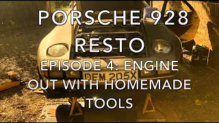 Porsche 928 Resto - Episode 4: Engine out with homemade tools!