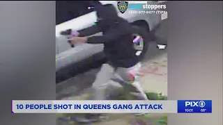 NYPD: 10 shot in Queens gang -related attack by 2 men who fled on mopeds