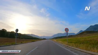 Driving from SARANDA to GJIROKASTER ,Rruga e re Kardhiq-Delvine - Driving real-time 55 min (4K)