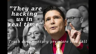 Video of Corey Feldman being hacked in real time during (my) Truth the rape of 2 coreys screening